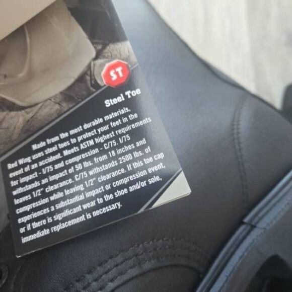 New Redwing 4473 Red Wing steel toe black work boots logger firefighter 8.5 mens - Picture 12 of 15